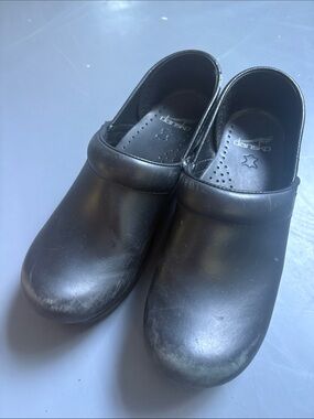 Classic Dansko Black Slip-On Leather Clogs